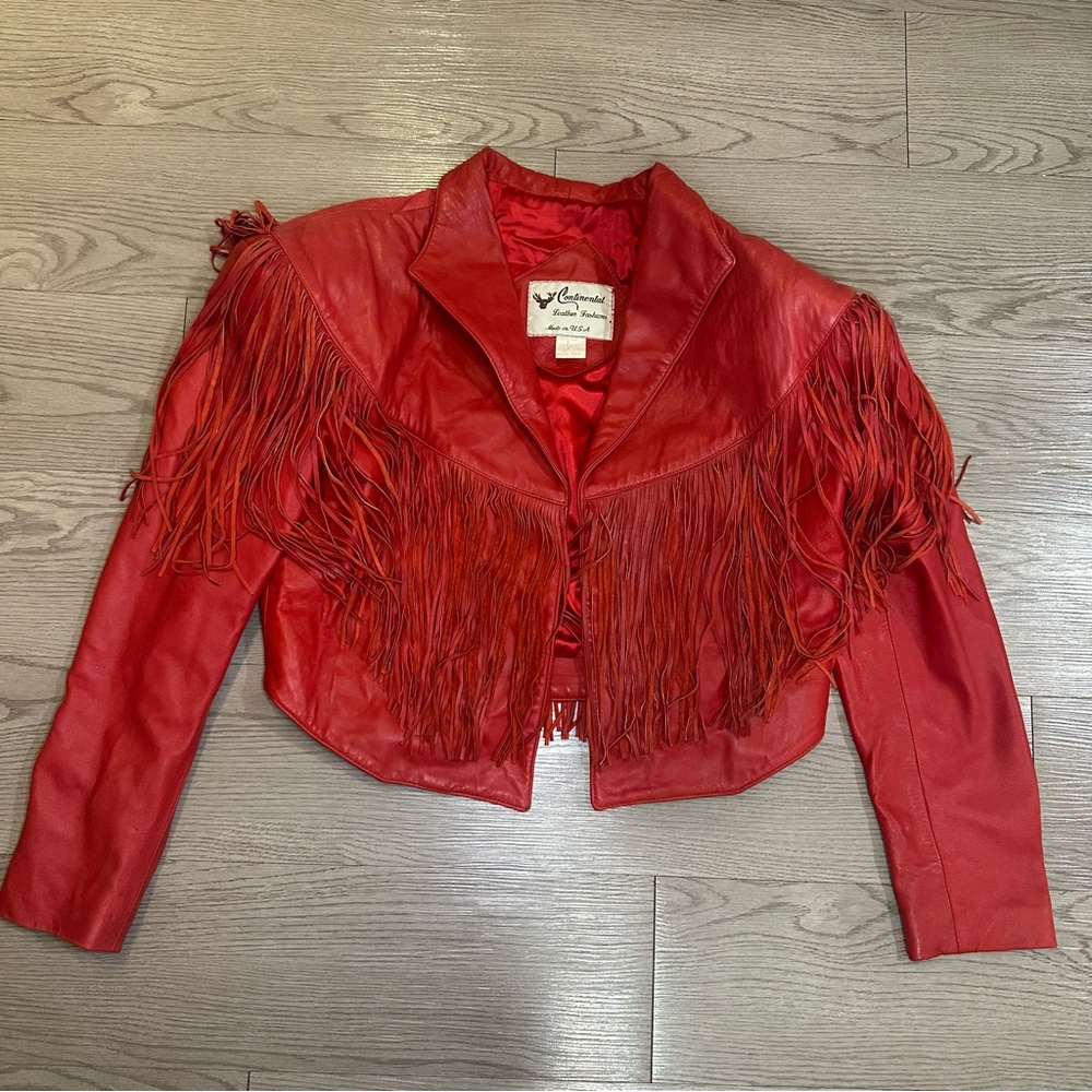 Red Fringe Leather Jacket